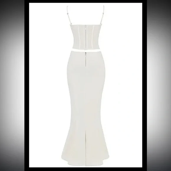 HOUSE OF CB - ‘Paloma’ Ivory Corset Maxi Dress - Size S 4/6 - Picture 5 of 10